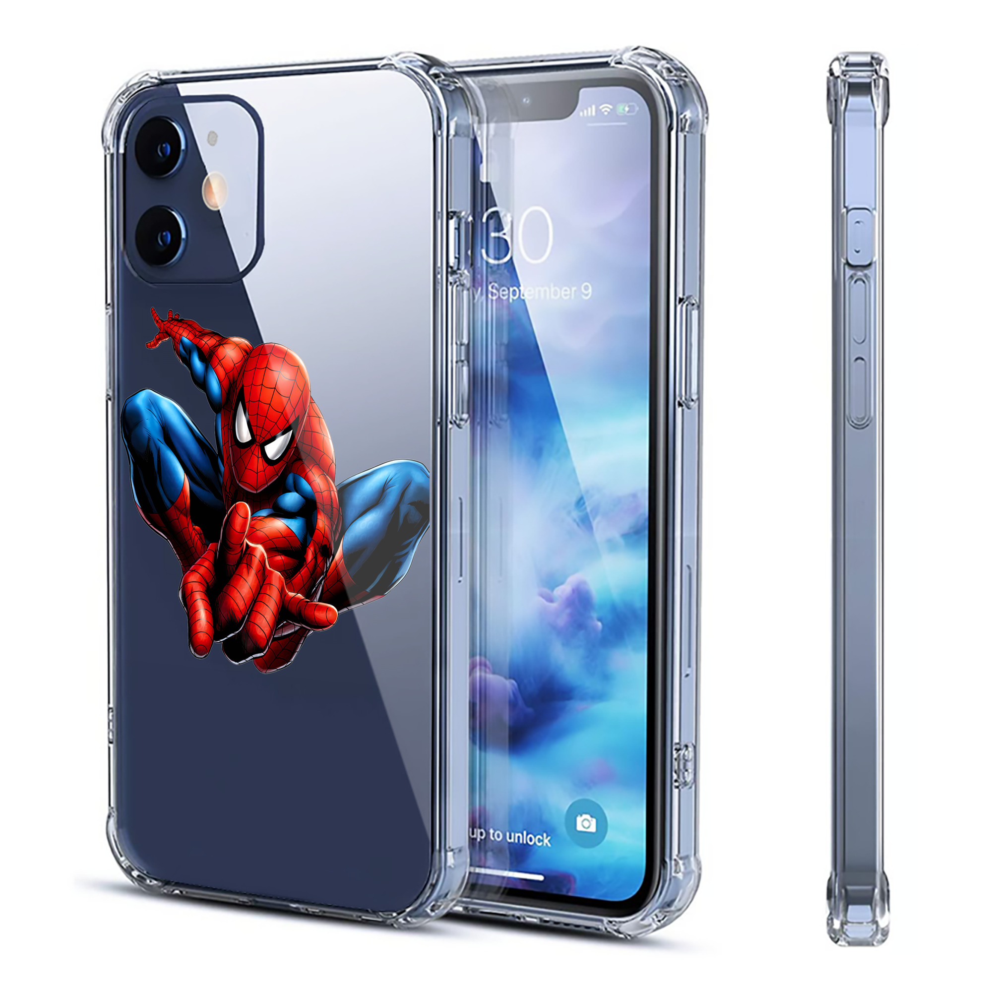 （画像用） Spider Man スパイダーマン 【iPhone 12シリーズ対応】透明スマホケース（クリアソフトケース）